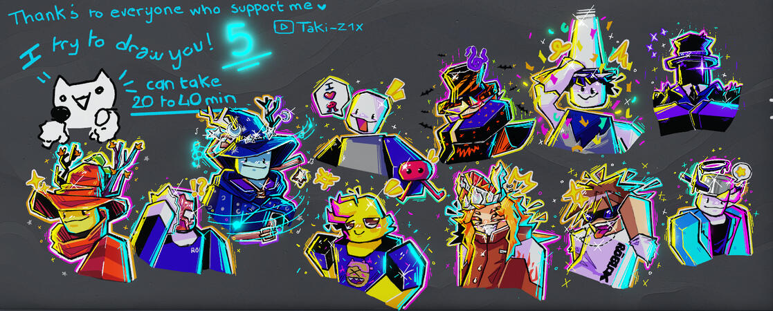Wall of ppl n°5 Roblox Live drawing