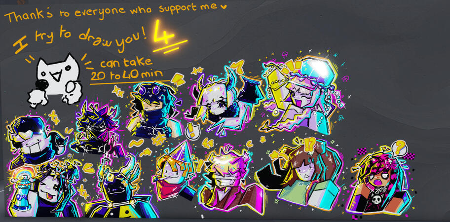 Wall of ppl 4 youtube live drawing